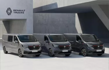 Renault Trucks Trafic Ultimate, the 2026 limited serie by Renault Trucks. Colours shown (from left to right): Highland Grey, Urban Grey and Slate Grey
